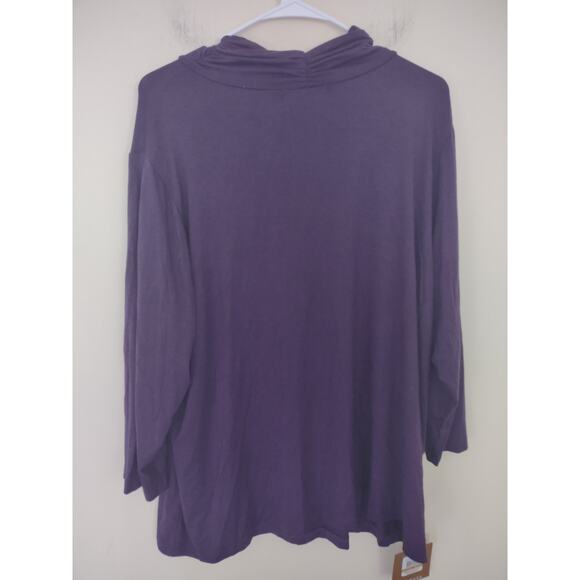 Ellen Tracy Purple Lightweight Turtleneck Top Size 3X Classic Basic - Picture 6 of 6